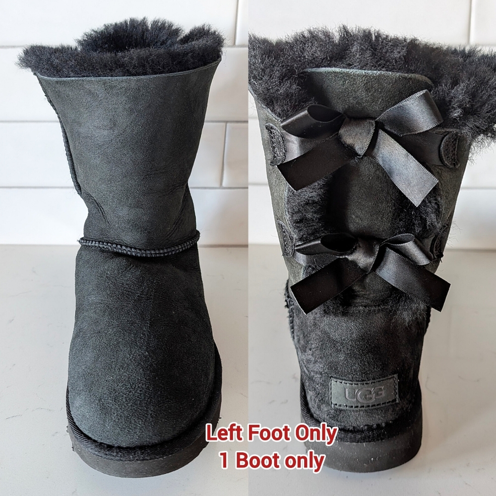 UGG Bailey Bow II Black Left Foot Only, 1 Boot Only, Replacement Size 10
